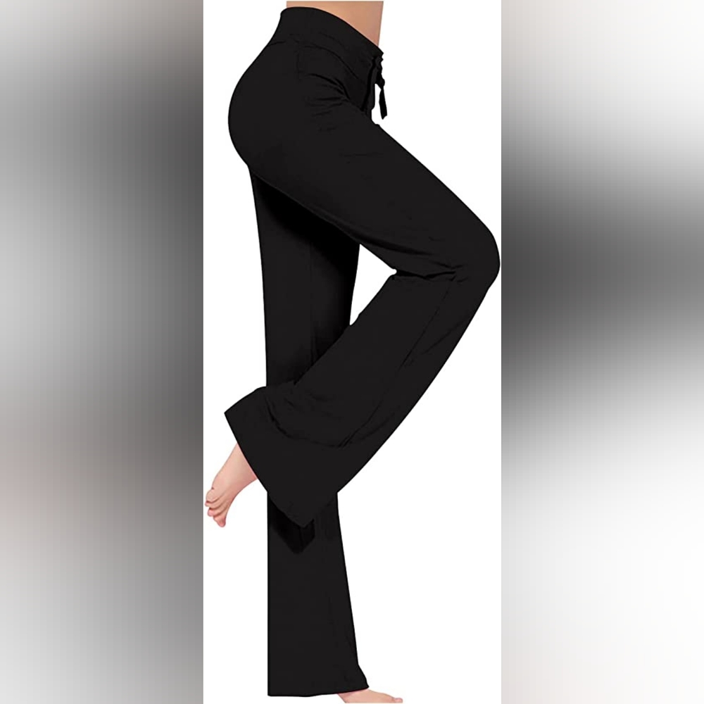 Yoga Pants High Waisted Crossover Workout Bootleg Pants with Pockets Bootleg